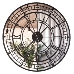 Metal Mirror Wall Clock Big Ben 100 cm