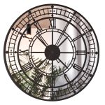 Metal Mirror Wall Clock Big Ben 60 cm
