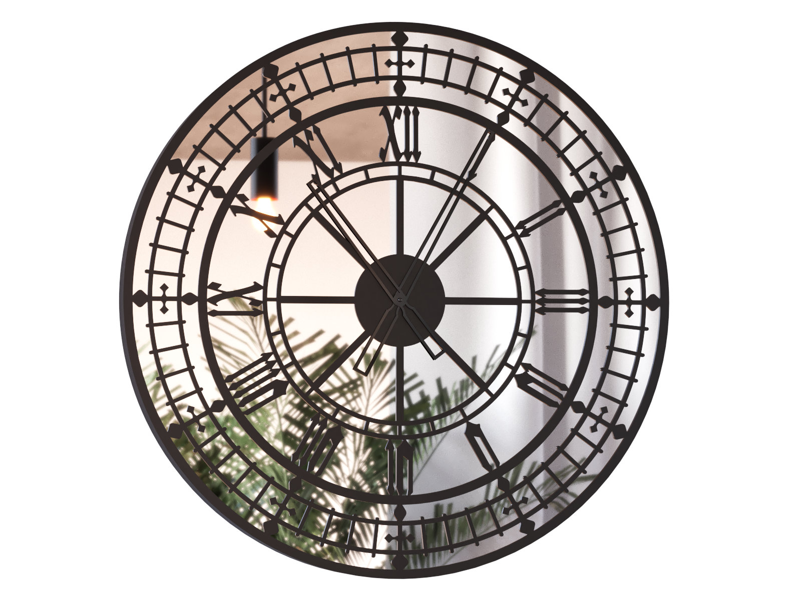 zel024-60-cza Metal Mirror Wall Clock Big Ben 60 cm - Image 1