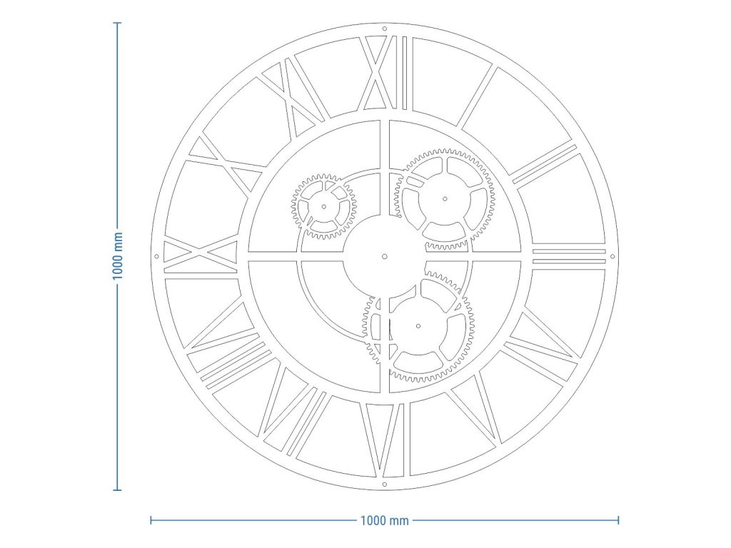 Large Metal Gear Clock Loft 100 cm - Image 5
