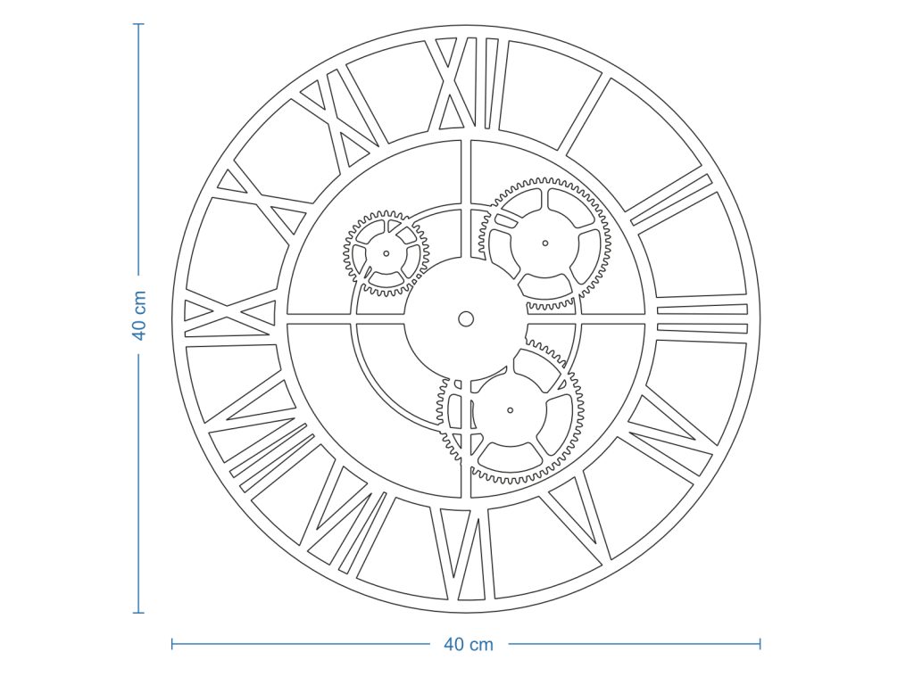 Metal Gear Clock Loft 40 cm - Image 4