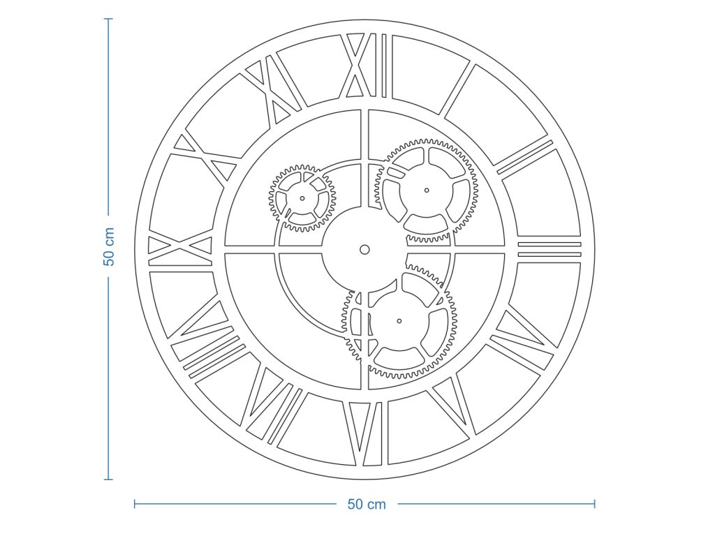 Metal Gear Clock Loft 50 cm - Image 4