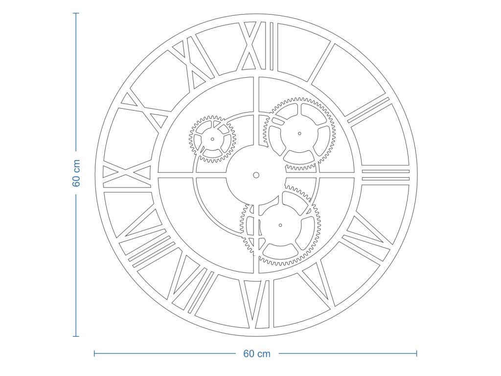 Metal Gear Clock Loft 60 cm - Image 4