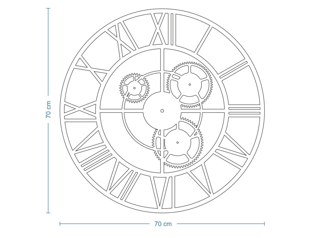 Metal Gear Clock Loft 70 cm - Image 4