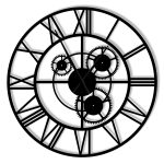 Large Metal Gear Clock Loft 80 cm