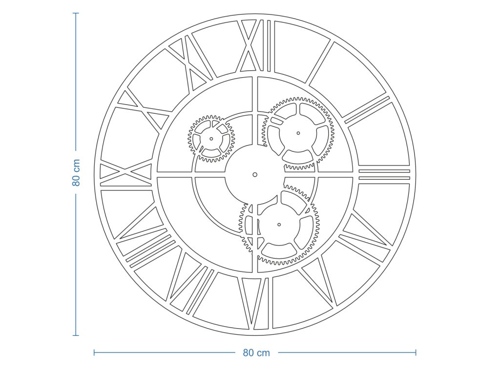 Large Metal Gear Clock Loft 80 cm - Image 5