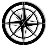 Large Wall Clock Wind Rose 100 cm
