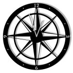 Metal Clock Wind Rose 40 cm