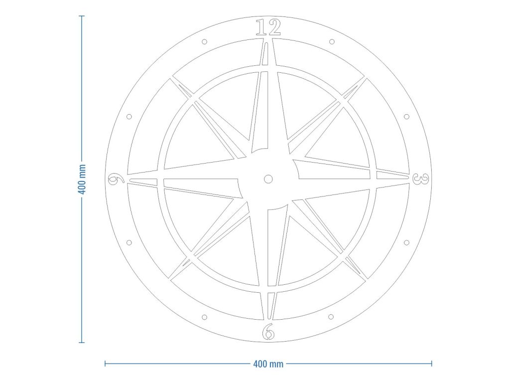 Metal Clock Wind Rose 40 cm - Image 7
