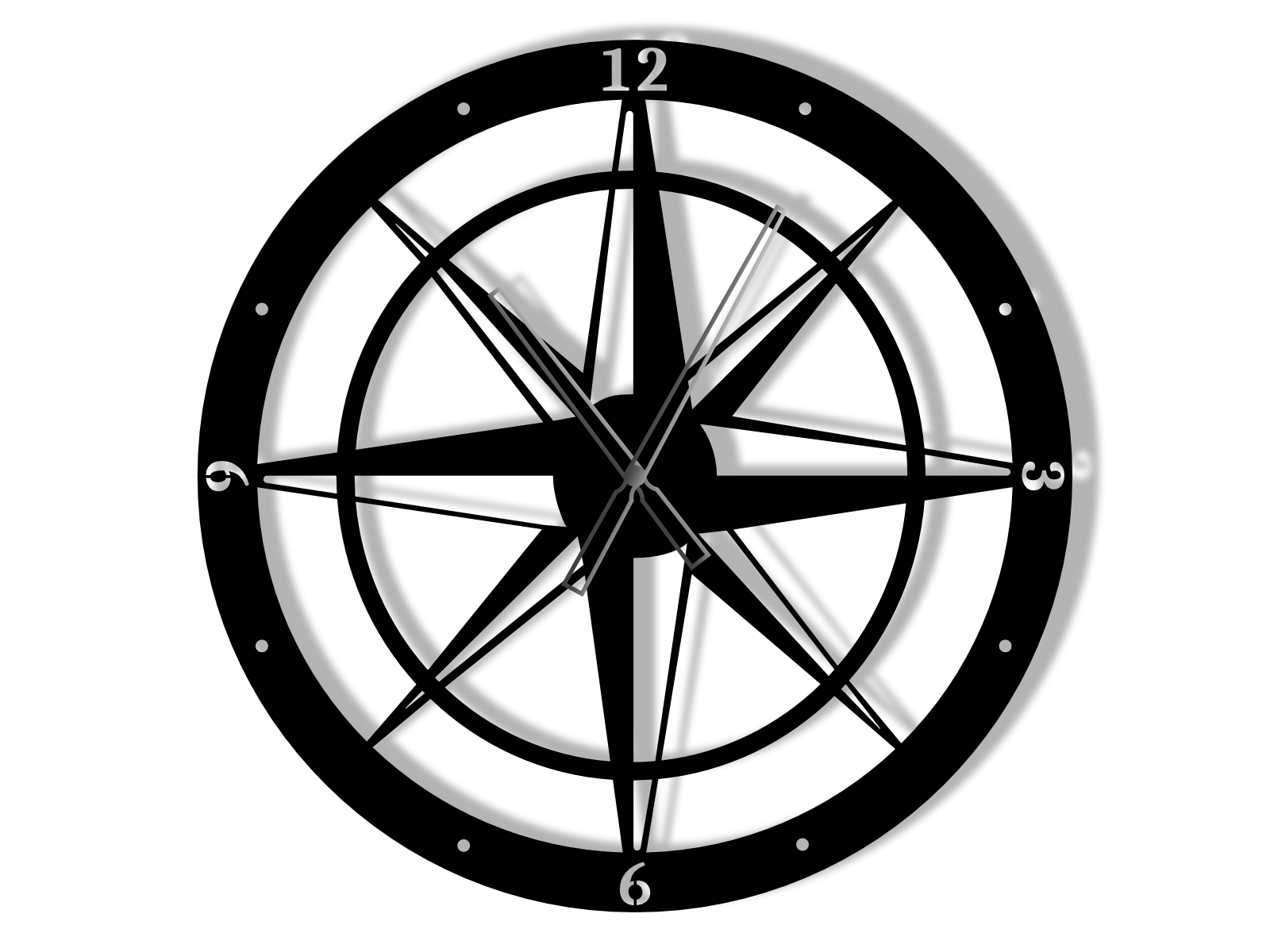 zem015-60-cza Metal Clock Wind Rose 60 cm - Image 1