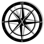Metal Clock Wind Rose 70 cm