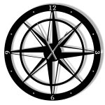Large Wall Clock Wind Rose 90 cm