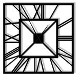 Large Metal Wall Clock Art deco 100 cm