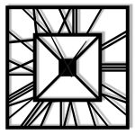 Large Metal Wall Clock Art deco 90 cm