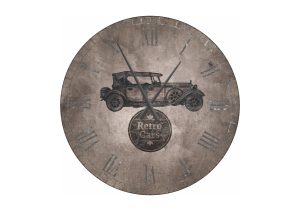 Large Hanging Clock Retro Cars 80 cm